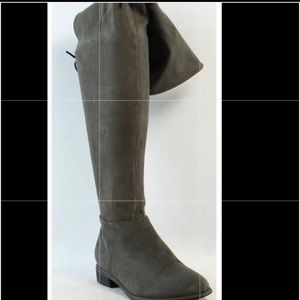 Legivia Grey suede thigh high boots